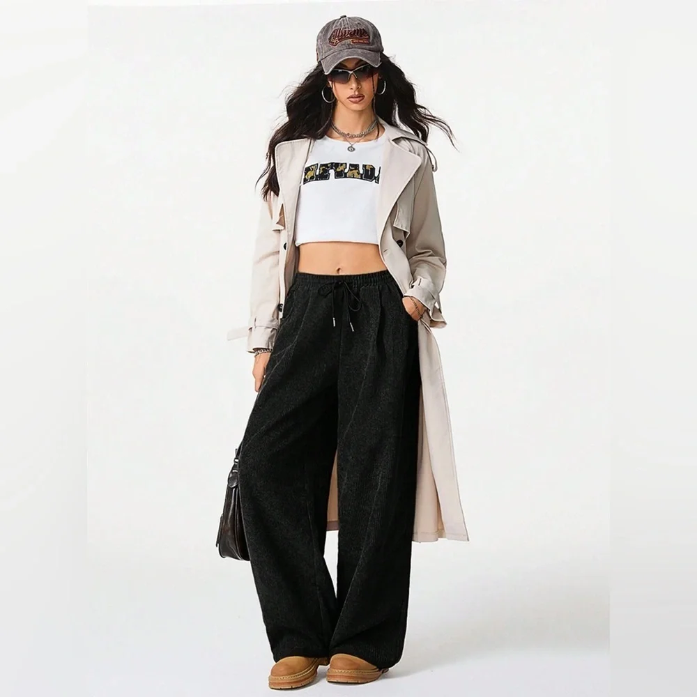 Wide Leg Drawstring Pants - Picture 10 of 12